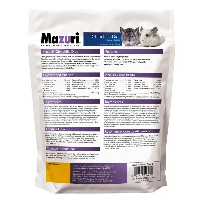 Mazuri para Chinchilla 1,13 Kg - Imagen 2