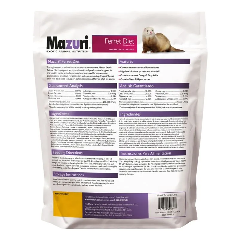 Mazuri para Ferret Huron 2,26 Kg - Imagen 2